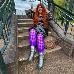 Snag Tights Purple Gingham Checkmate Tights