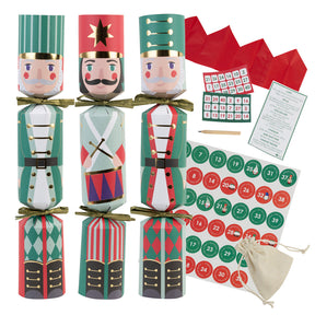 Nutcracker 3 Design Christmas Crackers - 6 Pack
