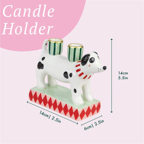 Hand-Painted Dog Candle Holder
