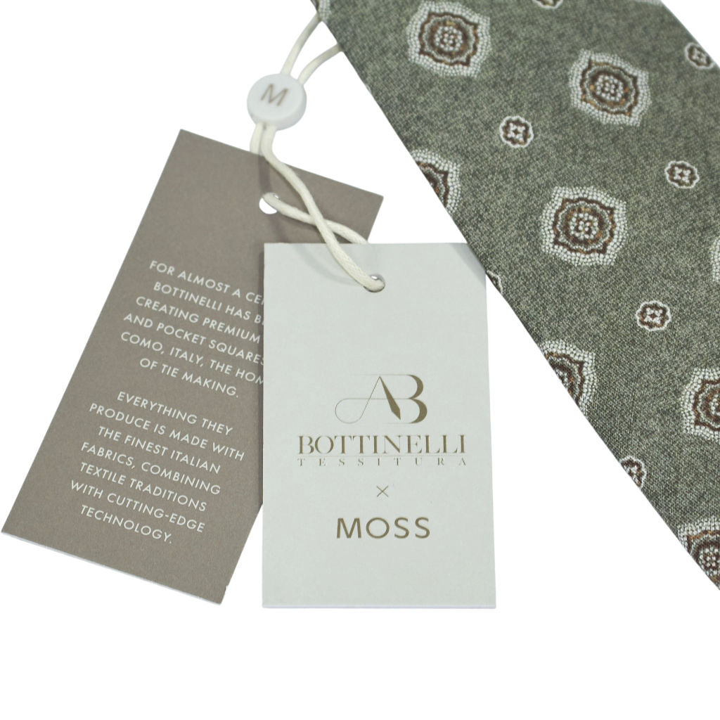 Moss Liberty Fabric Sage Green Floral Pattern Tie Bundle x 3