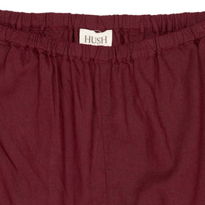 Hush Burgundy Red Linen Blend Shorts