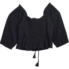 Hush Black Ruched Off-Shoulder Top