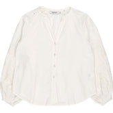 NRBY White Embroidered Sleeve Blouse