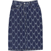 OMNES Blue Bow Pattern Denim Skirt