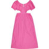 OMNES Pink Cotton Midi Dress