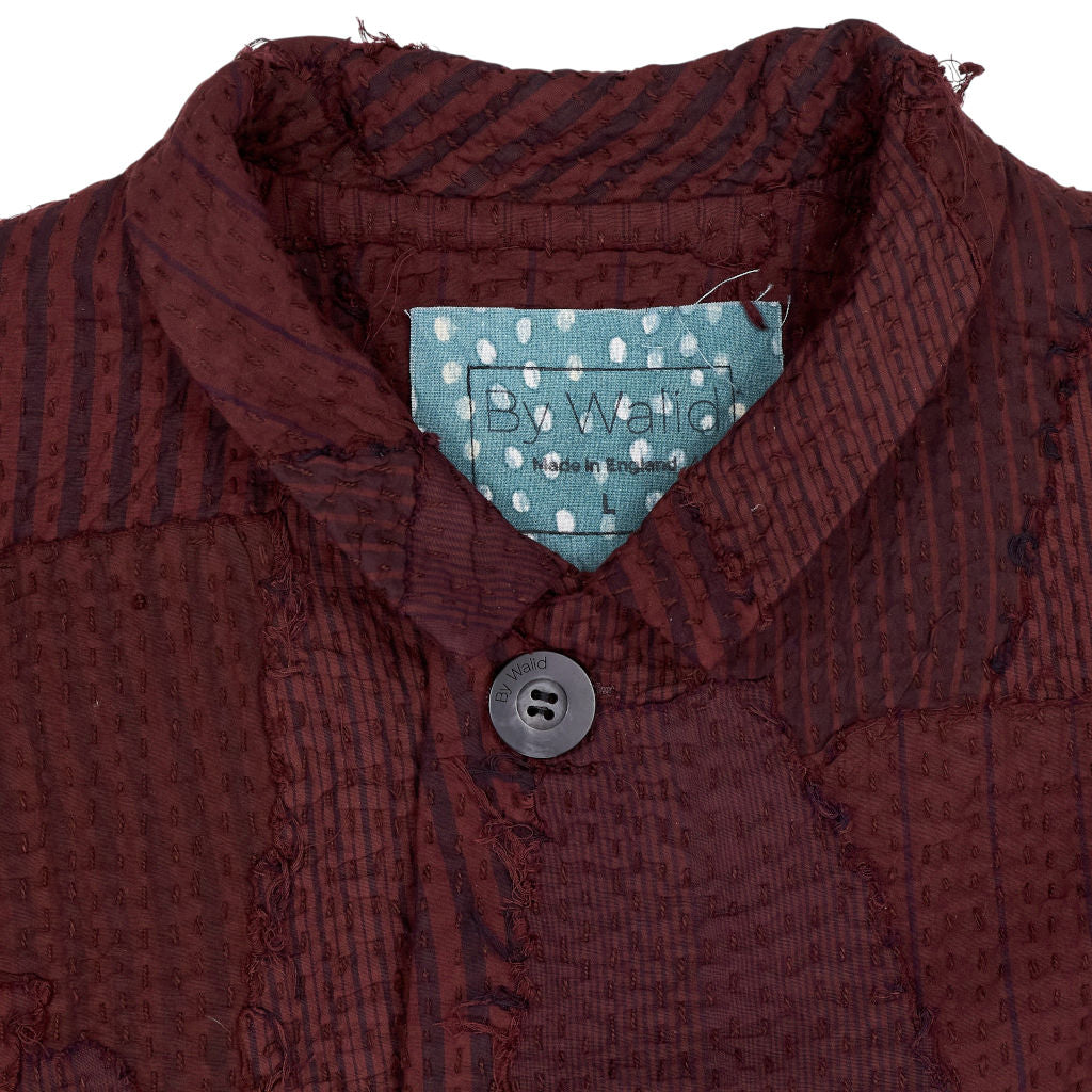By Walid Burgundy Patchwork Jacket