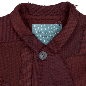 By Walid Burgundy Patchwork Jacket