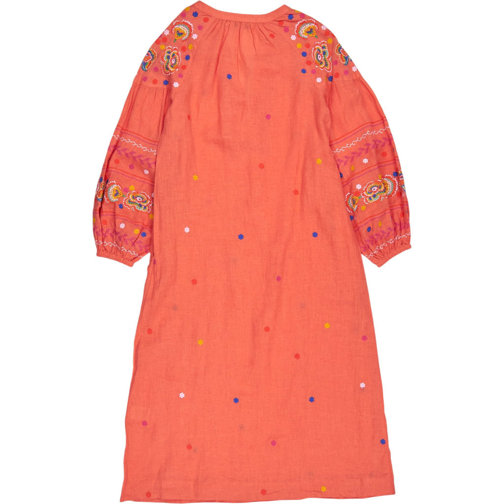 NRBY Orange Embroidered Dress