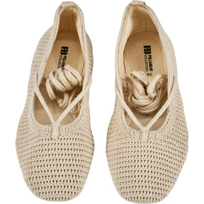 Pull & Bear Cream Crochet Flats
