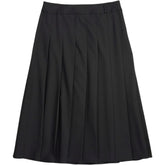 Baukjen Black Wool Blend Pleated Midi Skirt