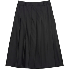 Baukjen Black Wool Blend Pleated Midi Skirt
