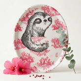 'Sloth sleeping' - Toile pattern Tray