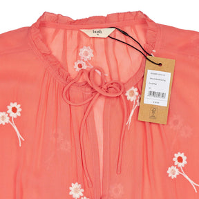 Hush Coral Akina Embroidered Top