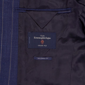 Ermenegildo Zegna Blue Pinstripe Tailored Jacket