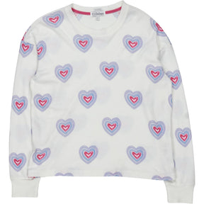 P.J. Salvage White Heart Print Pajama Top