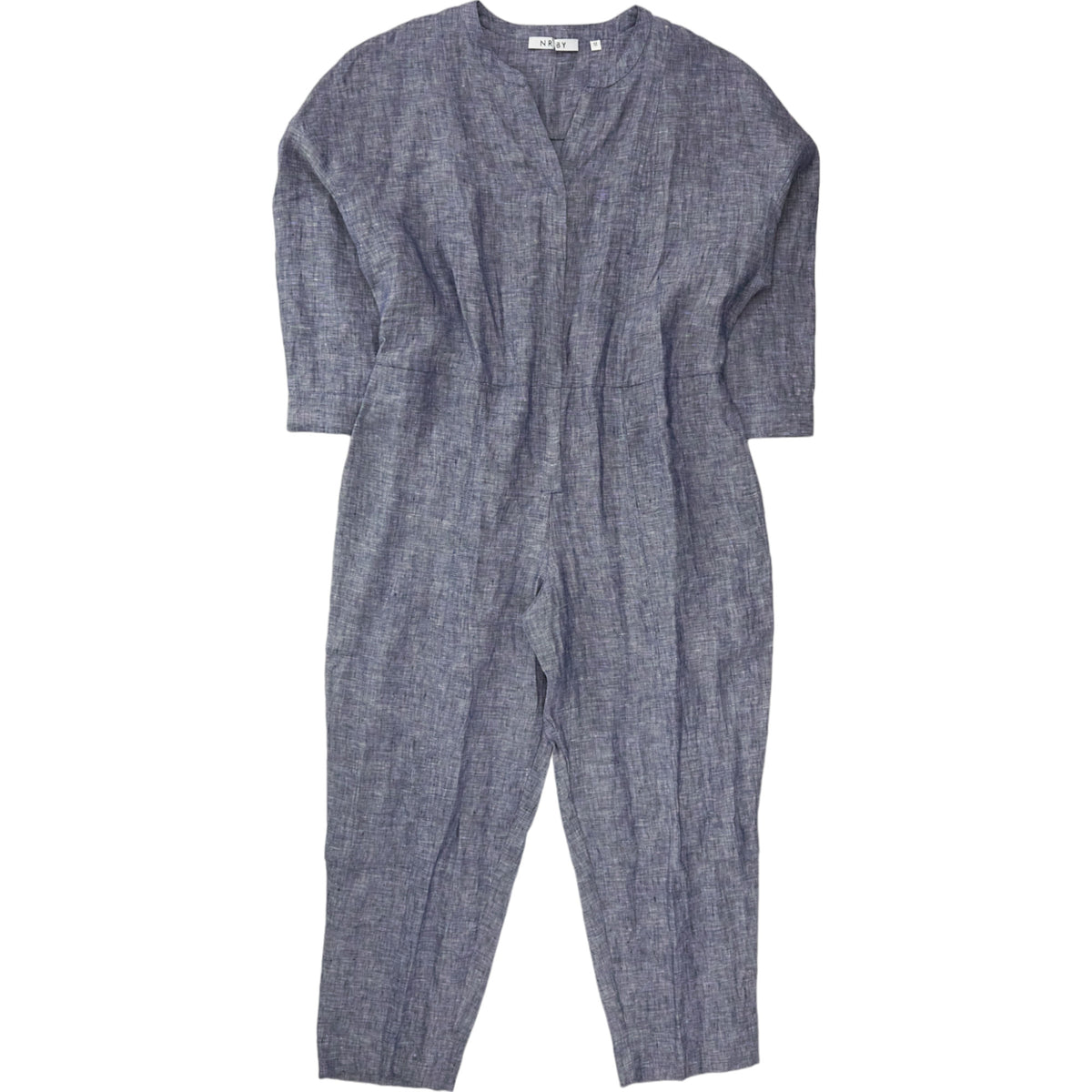 NRBY Blue Crinkle Cotton Jumpsuit