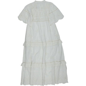 Pink City White Broderie Midi Dress S