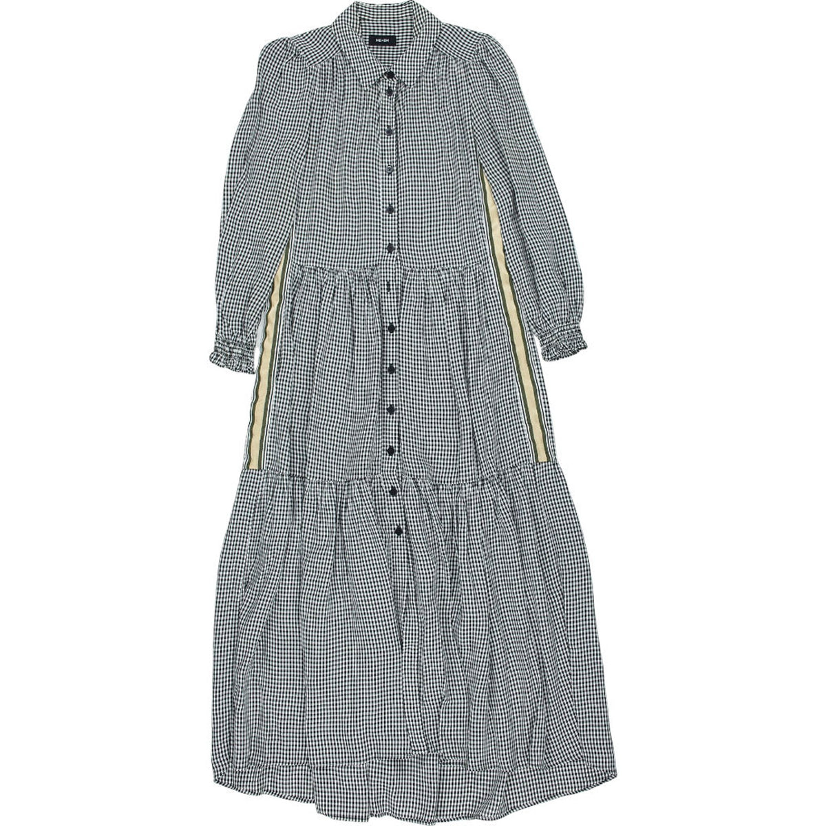 ME+EM Black Check Maxi Dress UK 8