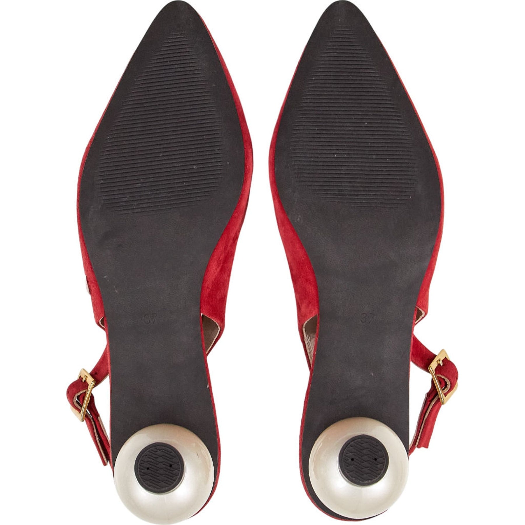 Mother of Pearl Red Suede Heels EU 37