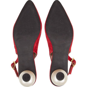 Mother of Pearl Red Suede Heels EU 37
