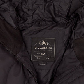 Billabong Black Quilted Jacket with Faux Fur Hood