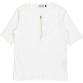 Baukjen White Ribbed Zip Top