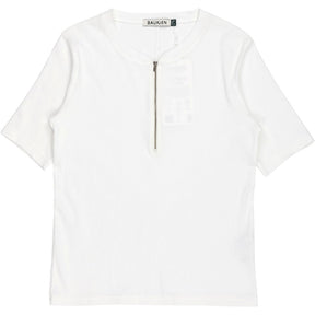 Baukjen White Ribbed Zip Top
