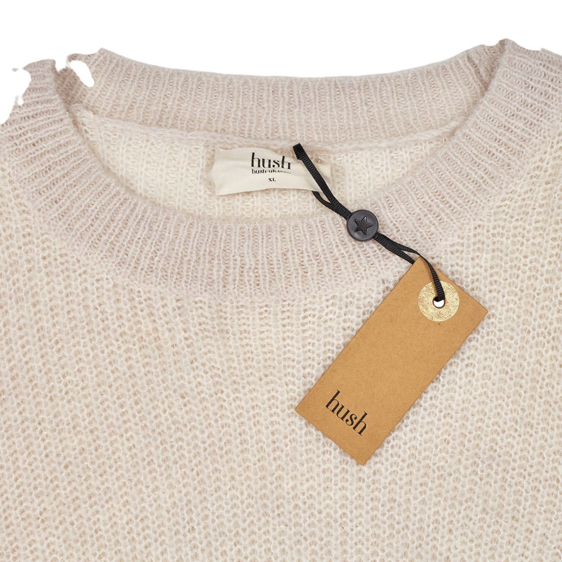 Hush Pebble Marl Ruth Puff Sleeve Jumper