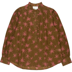 Bonte Brown Pink Star Print Anais Shirt
