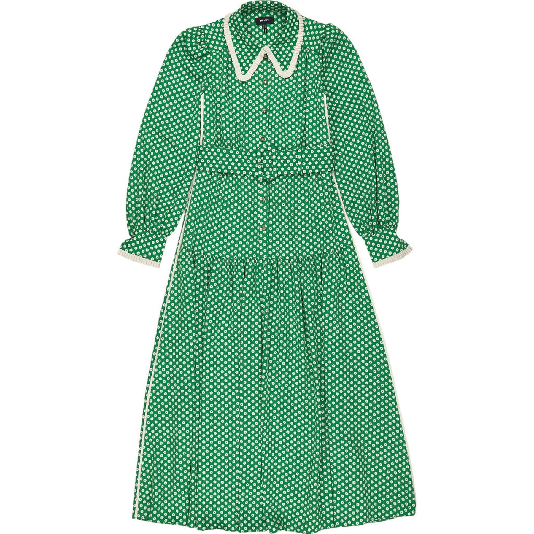 ME+EM Green Floral Midi Dress