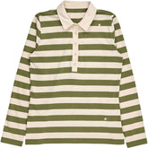 Baukjen Green Stripe Long Sleeve Polo Shirt