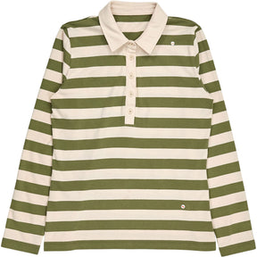 Baukjen Green Stripe Long Sleeve Polo Shirt