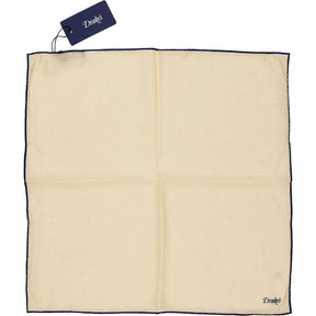 Drake's Cream Wool Silk Pocket Square