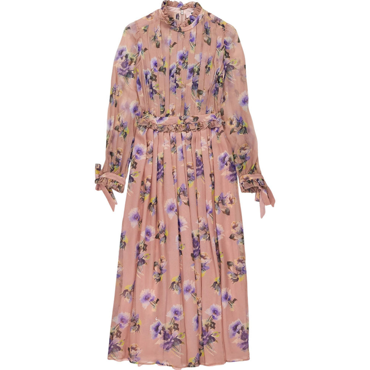 MSGM Pink Floral Midi Dress