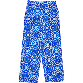 NRBY Blue Geometric Wide Leg Trousers