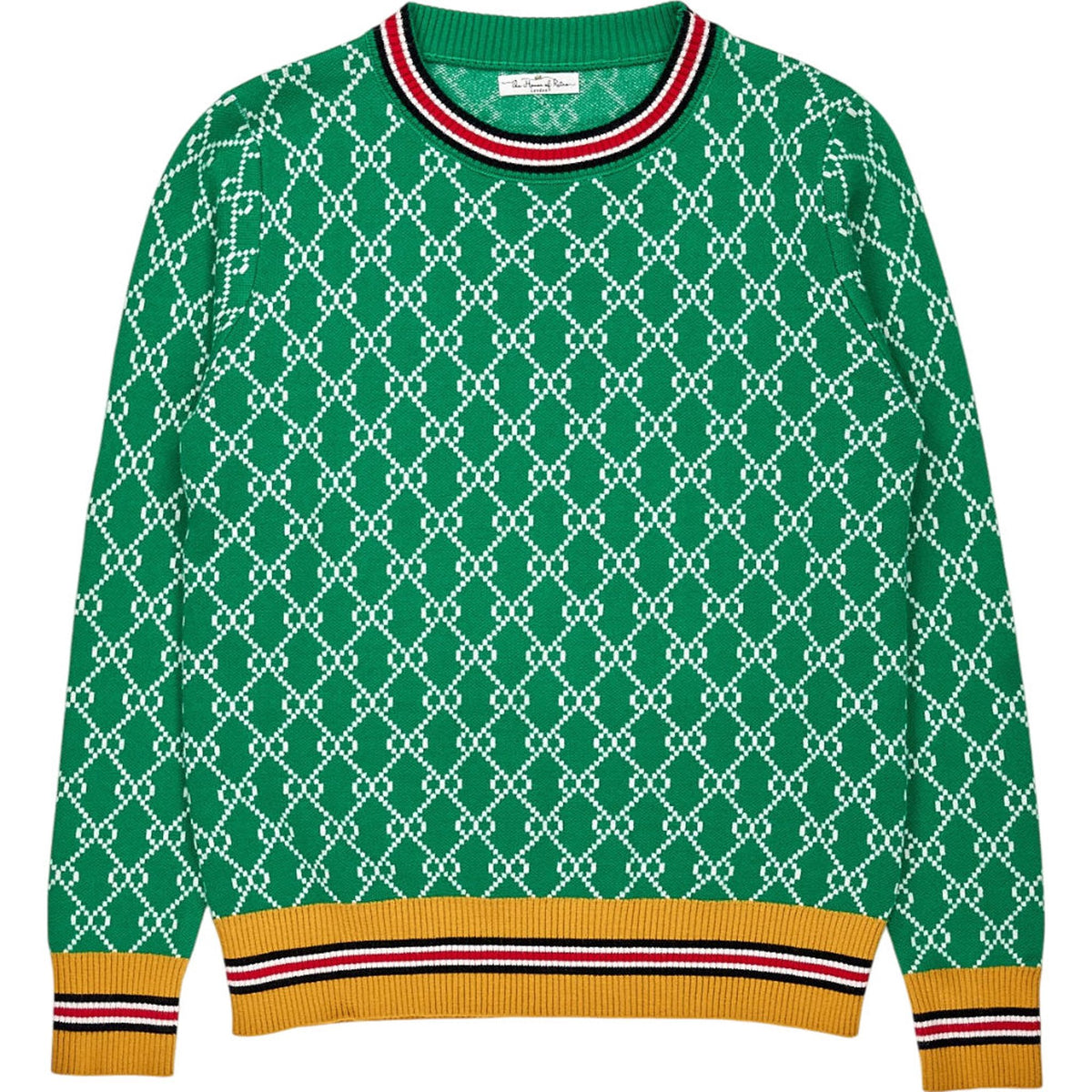 The House of Retro Green Patterned Jumper