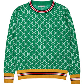 The House of Retro Green Patterned Jumper