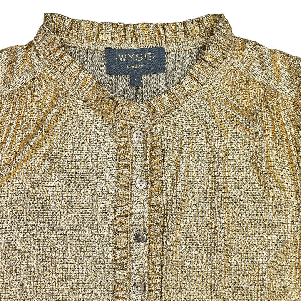 Wyse Gold Metallic Short Sleeve Top