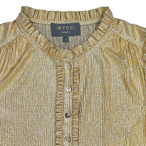 Wyse Gold Metallic Short Sleeve Top