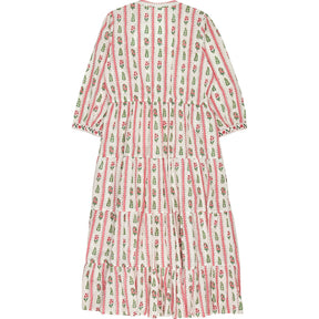 Pink City Prints Maria Floral Stripe Dress Size