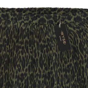 WYSE Khaki Estelle Pleat Skirt