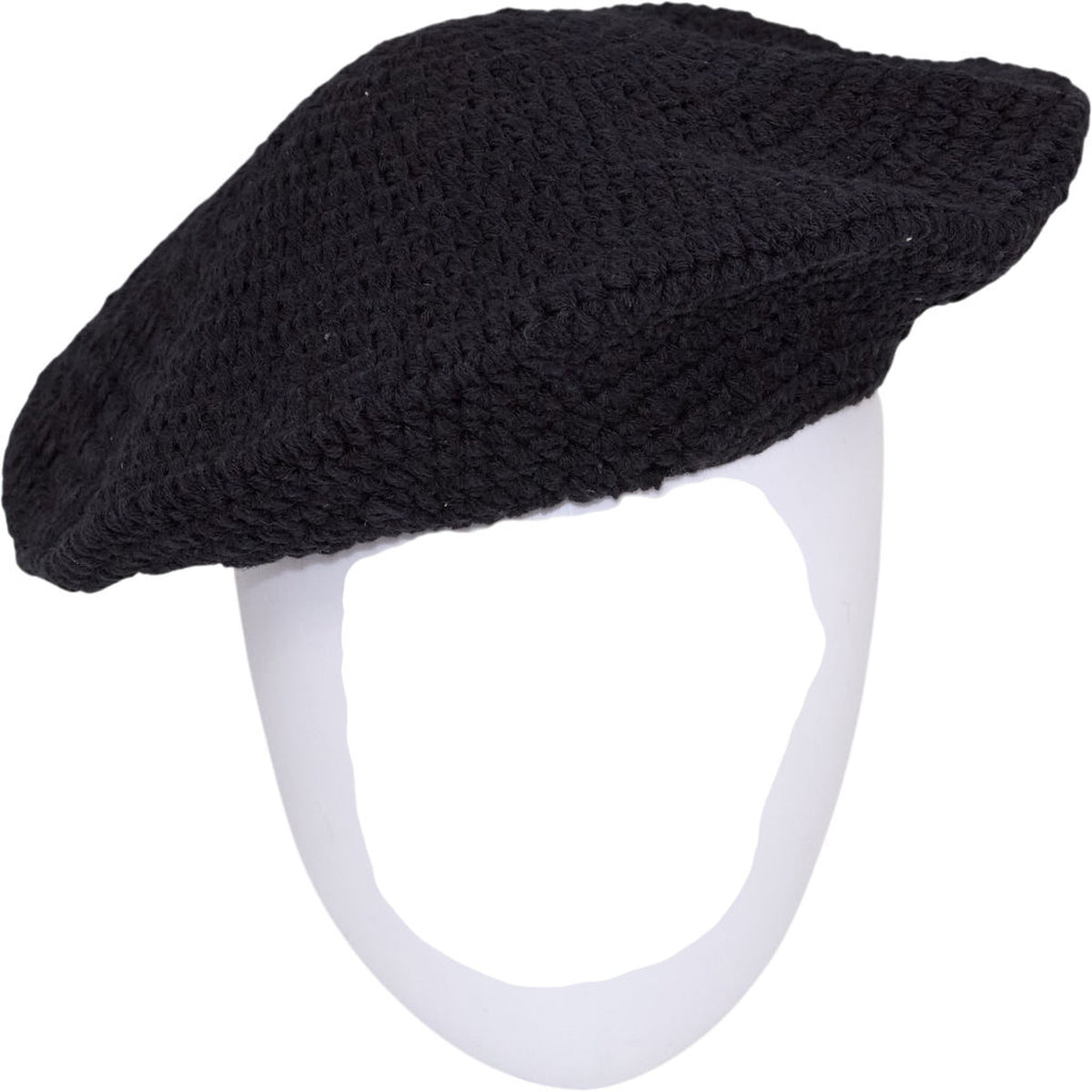 The Upside Black Crochet Beret