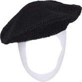 The Upside Black Crochet Beret