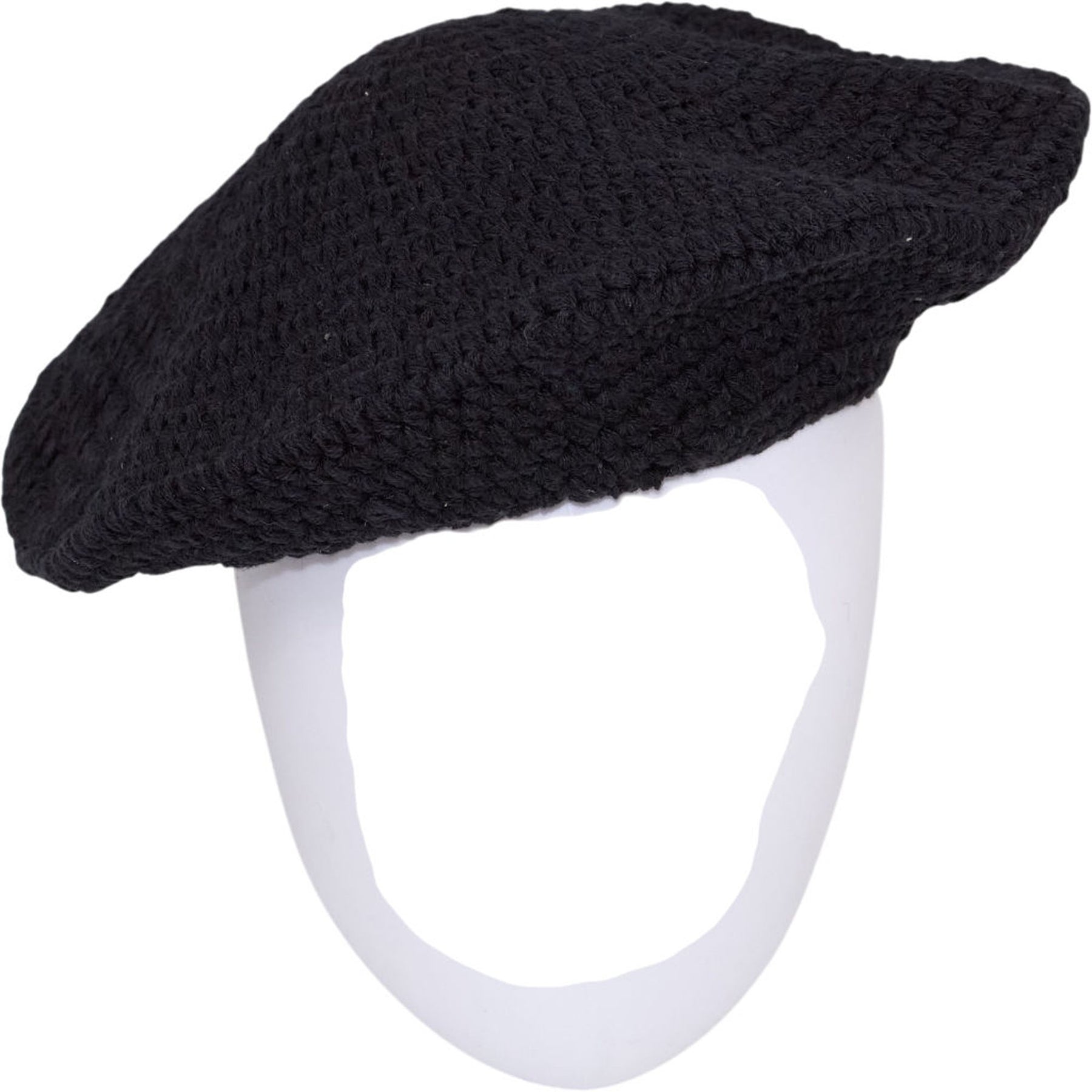 The Upside Black Crochet Beret