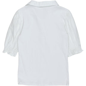 NRBY White Cotton Collared Top