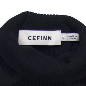 Cefinn Black Merino Wool Knit Top