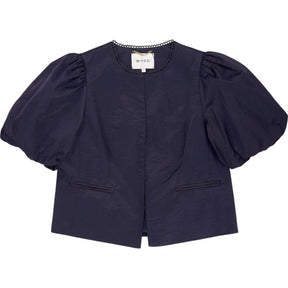 Wyse Navy Puff Sleeve Jacket
