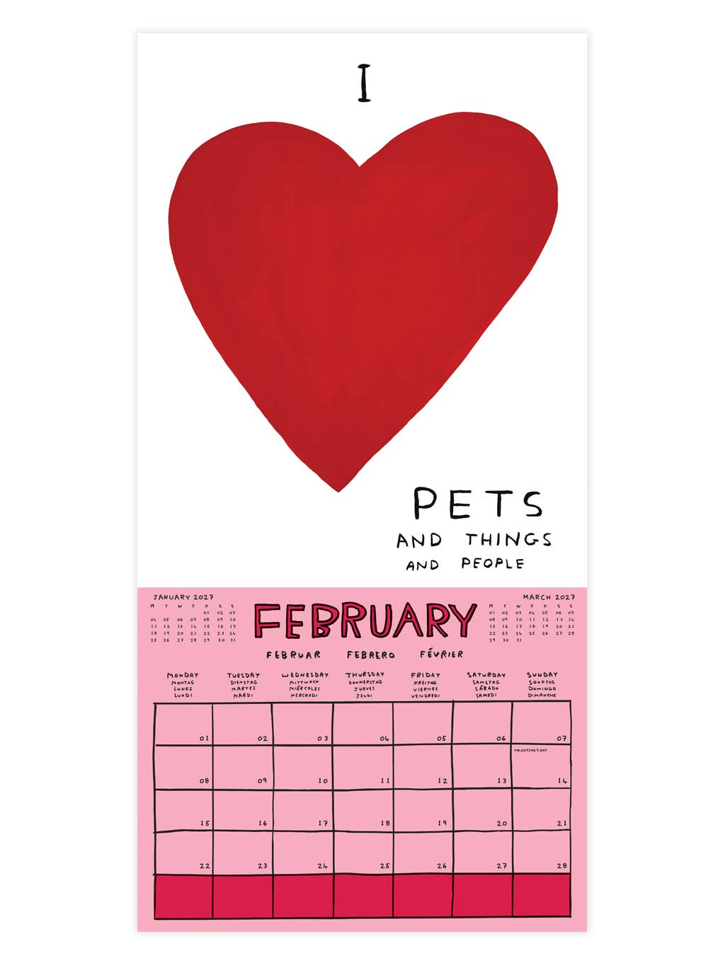 David Shrigley Official and Exclusive 2027 Wall Calendar