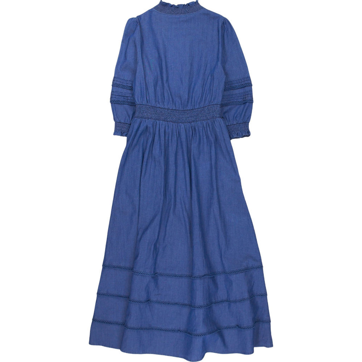 WYSE Blue Long Sleeve Maxi Dress
