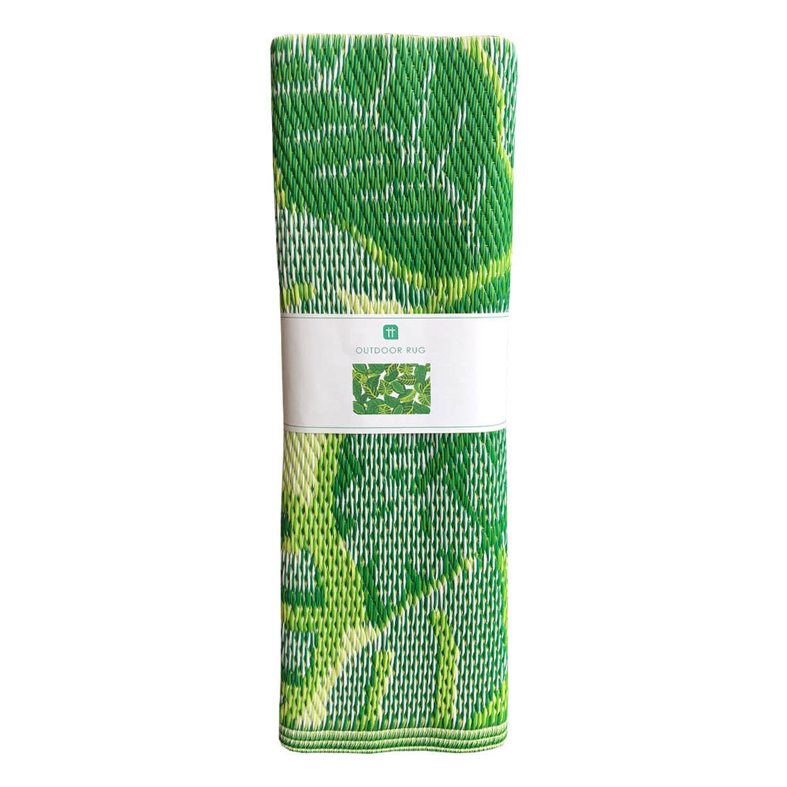Green Tropical Palm Leaf Outdoor Rug